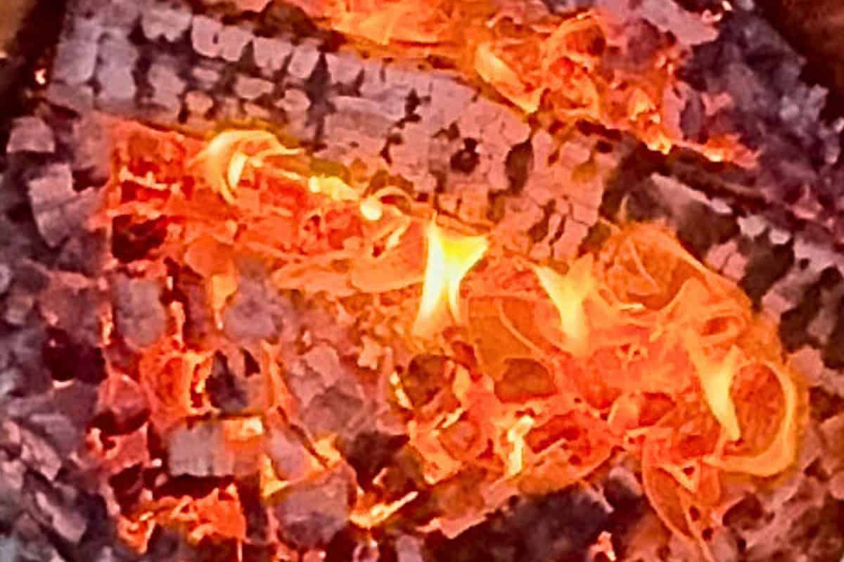 Image of a rd hot fire pit coal bed.