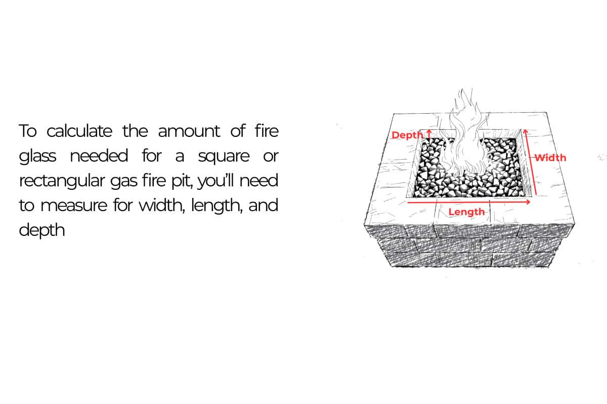 Image of a square gas fire pit with directions.