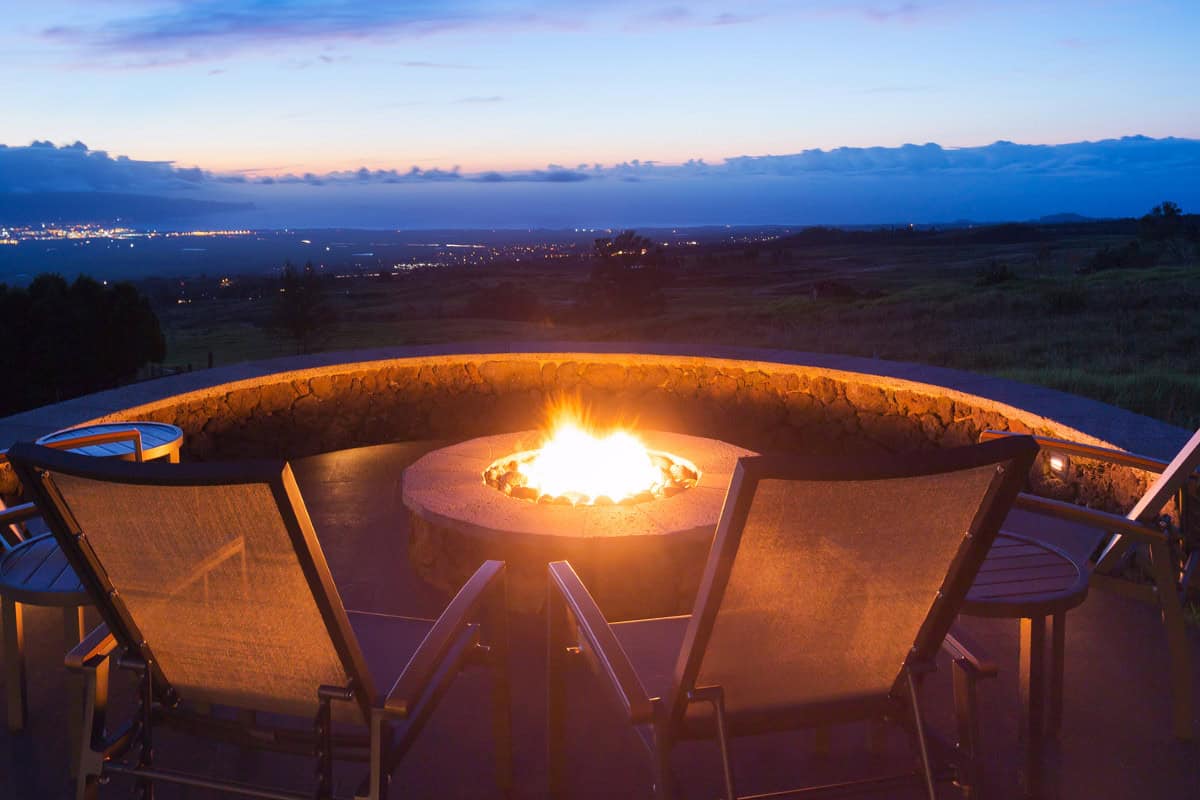 Image of a gas fire pit with a masonry surround for a post explaingin why a gas fire pit keeps going out.