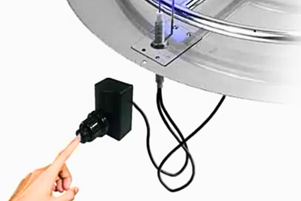 Plug-in electric heater for outdoor patio space, perfect for backyard heating solutions.