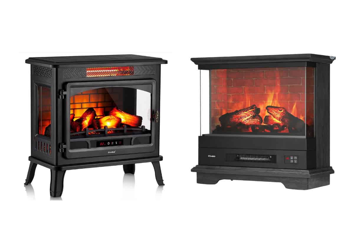 fire-pit-on-a-balcony-alternatives Image of two portable electric fireplaces.