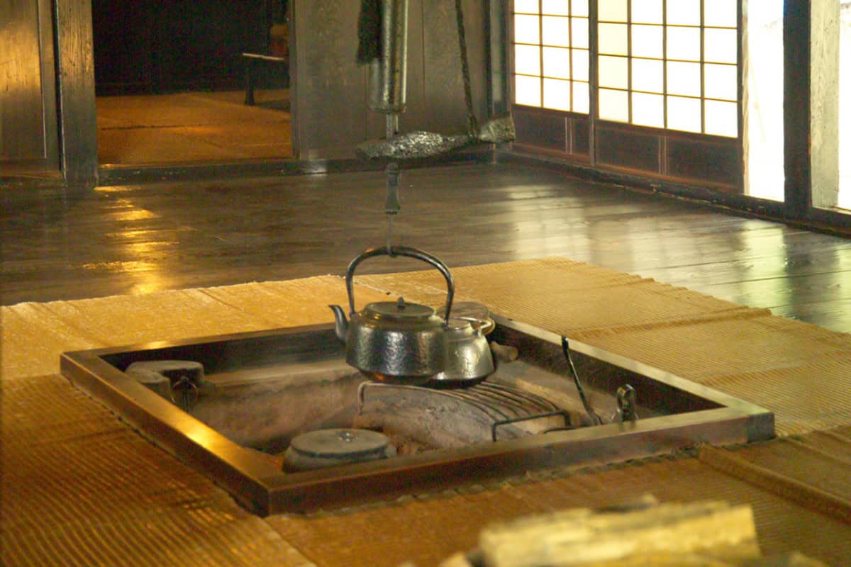 Image of a Japanese Irori fire inside of a home